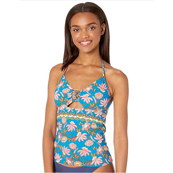 Nanette Lepore Women Polynesian Floral Honey Tankini Multi Size 10 - Picture 1 of 3